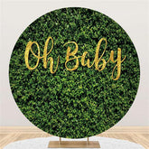 Lofaris Gold Oh Baby Simple Circle Shower Party Backdrop